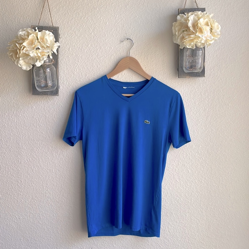 Lacoste Men's V-neck Pima Cotton Jersey T-shirt - Picture 4 of 9